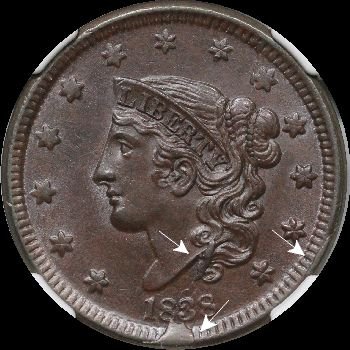 Interior Die Breaks on Large Cents; 1793 – 1857 : Cuds on Coins